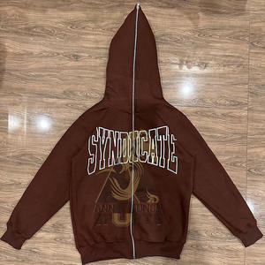 Sweats à capuche en coton avec logo personnalisé de haute qualité sweats à capuche pour femmes avec fermeture à glissière complète - Product Image 1