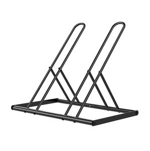 Support de stationnement pour vélos en acier inoxydable à montage au sol, décalé, pour 2 vélos, solution de rangement sécurisée et gain de place pour les garages - Product Image 2