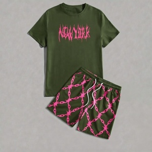 Two Pieces Fashion Casual Summer Shorts SetSummer Sleeveless Men <b>Set</b> Sporting Suit Men Short Sleeve T Shirt Shorts <b>Sets</b> - Product Image 1