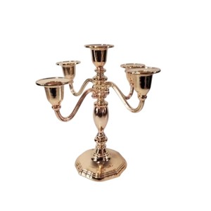 Candélabre à 5 bras en argent de qualité créative, élégant porte-bougie en métal pour mariage et décoration de la maison, centre de table - Product Image 2