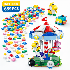 Jouets en briques pour enfants <span class=keywords><strong>Super</strong></span> Marioed 2026, ensembles de construction de manèges, manège, carrousel, MOC en plastique, amusement - Product Image 4