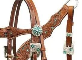 Conchos de Flores Negras pintadas a mano de primera calidad, diseño Floral, ajuste de diseñador, juego de cabeza y coraza occidental, superventas - Product Image 3