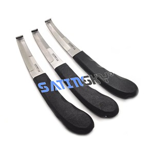 3 Hoof Knife, Double <b>Edged</b> Hoof <b>Trimming</b> Knife with Wooden Handle Horse Farrier for Animal Veterinary Instrument - Product Image 3