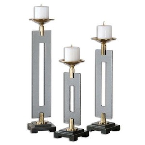 Bougeoir en métal pour la décoration de la maison porte-bougie pour l'éclairage et le jeu porte-bougie décoratif élégant finition antique - Product Image 2