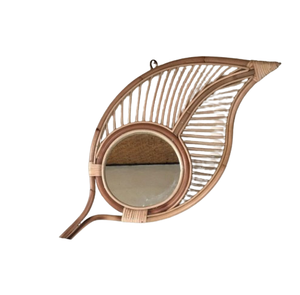 Miroir mural rond sur mesure Meilleure vente Miroir mural décoratif de qualité supérieure en rotin avec cadre en rotin - Product Image 2