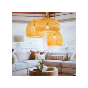 Pantalla de mimbre Lámpara de araña hecha a mano Diseño asiático Personalizable Color y tamaño Decoración de hotel Fabricante de Vietnam - Product Image 5