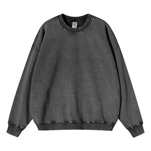 Fabricant personnalisé 420g 100% coton lavé à l'acide sweat-shirt pour hommes pull décontracté surdimensionné Hip Hop Streetwear écran - Product Image 5