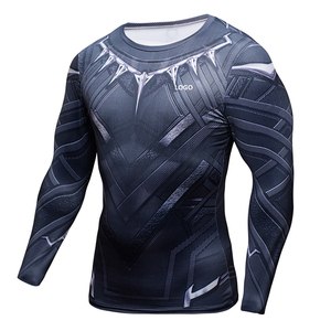 Venta al por mayor de los hombres de compresión larga Running Camisetas de secado rápido Rash Guard Entrenamiento Gimnasio Ropa deportiva Tela Fitness Jogging Camisas - Product Image 6