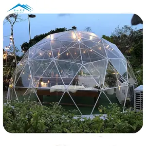 Small Hight Quality Outdoor Party Spherical PVC Glamping Waterproof PC Dome Transparent Geodesic Dome Igloo Gazebo Tent For Sale