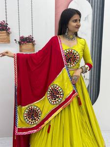 Último diseñador de algodón puro Gamthi impreso trabajo Lehenga Choli por FabZone - Product Image 5