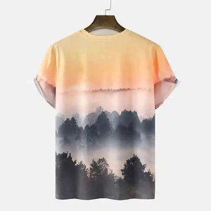 T-shirts pour hommes en sublimation, tissu tricoté respirant et doux, imprimé, design tendance, polyester/coton, séchage rapide, écologique - Product Image 2