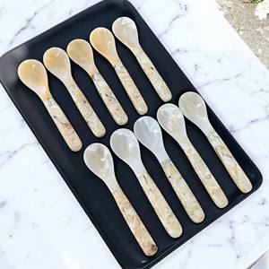 Recién llegado, cuchara de nácar natural, suministro directo de fábrica, cucharas de caviar con incrustaciones de concha de Capiz - Product Image 6