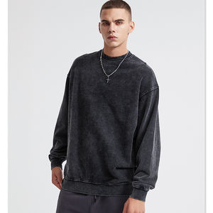 Pull personnalisé de haute qualité Dtf Dtg, impression de logo, lavage à l'acide, pull à col rond surdimensionné, pulls vintage en coton lavés à l'acide - Product Image 3