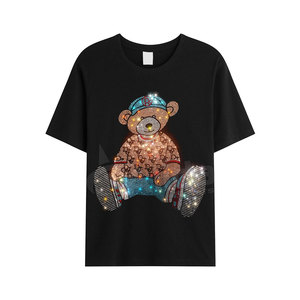 Uso al aire libre Nuevo diseño Hombres Camisetas con diamantes de imitación Venta al por mayor Ropa de moda Hombres Camisetas con diamantes de imitación Camisetas para hombres - Product Image 1