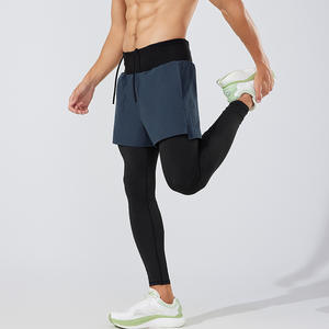 Shorts de sport de compression à séchage rapide pour hommes, shorts de cyclisme ajustés, solides, d'été, avec poches latérales - Product Image 5