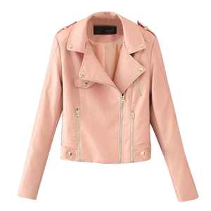 Chaqueta de cuero de invierno Reversible de alta calidad para mujer, transpirable, a prueba de viento, con cierre de cremallera, soporte Real sostenible de punto de otoño - Product Image 6