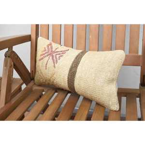 Luxury 8x16 Inch Beige Kilim Wool Pillow Rustic Design Vintage <b>Fluffy</b> Floral Print Woven Technique Silk Portable <b>Bedding</b> - Product Image 3