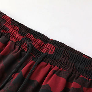 Shorts de basketball taille mi-haute pour adultes, best-seller, style urbain, imprimé vintage, respirant, tricoté, avec cordon de serrage, 100% coton Oxford - Product Image 3