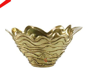 Nuevo cuenco de mesa de aluminio y metal con acabado dorado hecho a mano para restaurante de hotel - Product Image 4