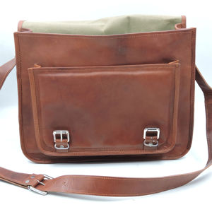 Genuine Brown <b>Leather</b> Men & Women Office Laptop Bag Premium Quality Personalized Customizable Handmade Bag - Product Image 5