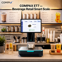 Balance intelligente de pesage pour la vente au détail de boissons COMPAX ET7 RK3566 Android 11 AI avec écran tactile de 15,6 pouces, impression d'étiquettes, Bluetooth 4.0, garantie de 3 ans