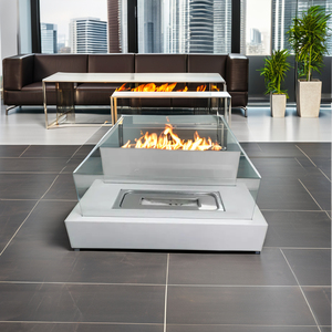Caminetto in Porcellana e Acciaio Inossidabile, Caminetto a <span class=keywords><strong>Bioetanolo</strong></span> in Corten, Inferno Gabion Multi, Braciere da Tavolo - Product Image 1