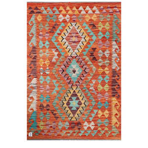 Alfombra Kilim de Maimana, Afganistán, 147 x 100 cm, Alfombras y Juegos de Alfombras - Product Image 1