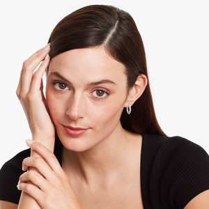 Pendiente de aro de moissanita de plata 925 Premium elegante de alta calidad brillo duradero chapado en oro regalo para mujeres y hombres niños - Product Image 5