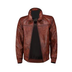 Premium Breathable Comfortable Zipper Elastic Cuffs Leather Jacket <b>For</b> Men Best Quality Modern Fit <b>Stand</b> Collar Durable Jacket - Product Image 3