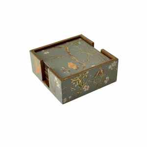 Wholesale Exclusive 4-Piece Square Resin Horn Bone Coaster Set Natural Slices Eco-Friendly Modern Coffee Tea <b>Cup</b> <b>Mat</b> Padded - Product Image 6