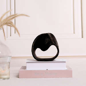 Abstract Nordic Style <b>Ribbon</b> Circles Resin Sculpture Modern Decorative Piece for Office or Living Room - Product Image 4