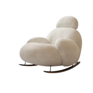 Sillón de diseño nórdico con acento personalizado crema rosa gris tela cómoda tapicería felpa Teddy Fleece Boucle Lounge muebles para el hogar - Product Image 1