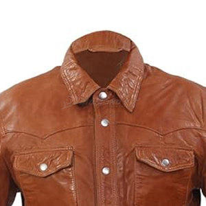 Hot Bán Cao Cấp Chất Lượng Người Đàn Ông Da Áo Sơ Mi Giá Rẻ Giá Bán Buôn Da Thoáng Khí Làm Người Đàn Ông Của Áo Sơ Mi - Product Image 5