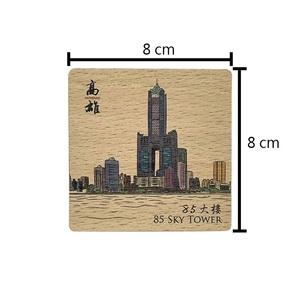 Taiwan Traditional Wooden Fridge Magnets Rectangle Square Removable Design for Souvenir Gift - Product Image 5