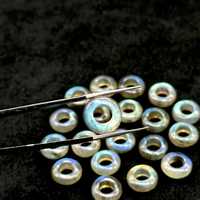 Perles de pierres précieuses sculptées en forme de beigne en labradorite bleue naturelle 12 MM