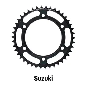 High performance steel rear sprockets for Suzuki Motorcycle made in Italy 38T - 53T Black color