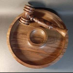 Bandeja de Servir de Madera de Acacia Hecha a Mano, Ecológica y de Primera Calidad, con 5 Orificios, Estilo Antiguo, Decoración para Bodas, Regalo - Product Image 3