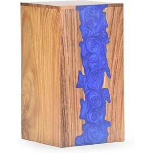 <b>Large</b> Epoxy Resin <b>Urn</b> for Adult Male Ashes Texture Wooden Cremation Memorial <b>Urn</b> for Human Ashes from India - Product Image 4