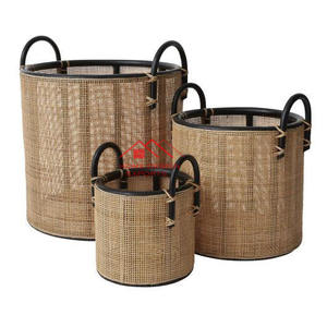 Cesta de almacenamiento con mango de cuerda, cesta de hierba marina, cesta para el vientre para lavandería, hierba de Jacinto de moda duradera tejida - Product Image 6