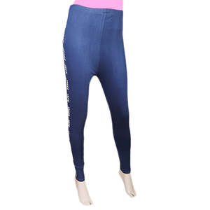 Legging ajusté à imprimé latéral pour femme - Bleu marine - Product Image 5