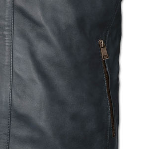 Veste pour homme Logo personnalisé Veste en cuir véritable faite à la main pour homme Veste en cuir élégante à manches longues pour homme Veste d'hiver en cuir - Product Image 4