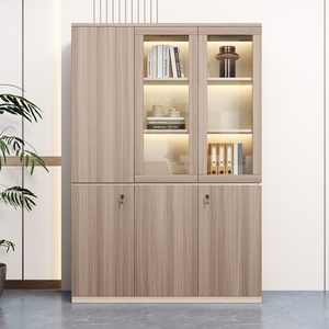 Industrial Modular Filing Cabinet Glass Sliding Doors Melamine <b>Office</b> Furniture Commercial Use Home School Hospital - Product Image 6