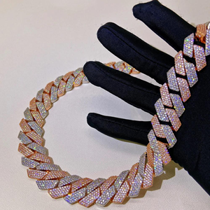 สร้อยคอฮิปฮอปแบบไมอามี่ คิวบันลิงค์ ทอง 10K เงินสเตอร์ลิง ประดับเพชร VVS คุณภาพพรีเมียม ขนาด 22 มม. ทรงบริลเลียนต์คัต ผลิตในห้องปฏิบัติการ สามารถปรับแต่งได้ - Product Image 3