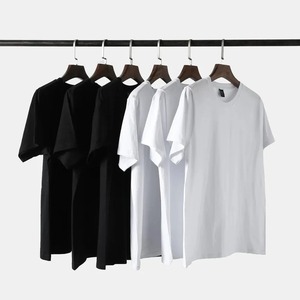 เสื้อยืดแขนสั้นโอเวอร์ไซส์สำหรับผู้ชายและผู้หญิง, เสื้อยืดแฟชั่นสีขาวและดำเนื้อผ้าคอตตอนโอเวอร์ไซส์สำหรับฤดูร้อน - Product Image 3