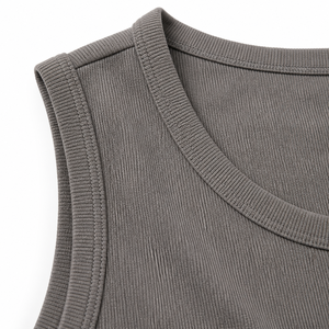 Camiseta sin mangas acanalada personalizada para hombre, ajuste slim, algodón elástico, chaleco sin mangas, ropa interior de gimnasio, proveedor mayorista OEM - Product Image 5