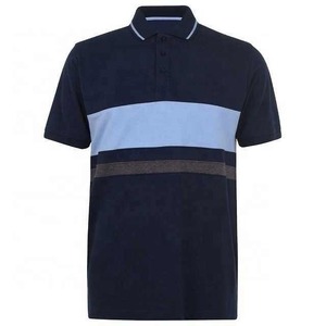 เสื้อถักคอสูงแขนสั้นผู้ชาย ทรงปกติ ผ้าฝ้าย 100% ระบายอากาศได้ดี ลายทางตัดสี แต่งขอบตัดกัน สไตล์ลำลอง - Product Image 1