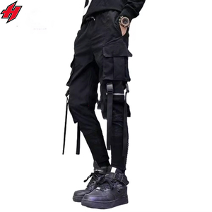 Cyberpunk Streetwear Hombres Harajuku Techwear Pantalones Cinta Multi Bolsillo Pantalones Tamaño EE. UU. Hip Hop Negro Cargo Ninja Pantalones - Product Image 6