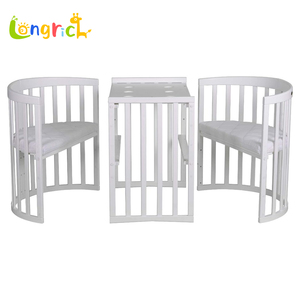 8-in-1 Oval <strong>Natural</strong> Wood Baby Bed Set Complete Growing Cot 7-in-1 Features Cot Mattress Changing Unit Side Bed For Bedroom Use - Product Image 5