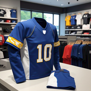 Maillot de football à col en V pour hommes Sublimation OEM Tops T-shirts à manches longues de football personnalisés avec sublimation OEM Saison Hiver - Product Image 2