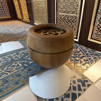 Offre Spéciale Moyen-Orient : Ensemble Brûleur d'Encens Bakhoor Mobkhar en Bois de Redwood Fait Main Écologique – Cadeau Religieux pour Ramadan et l'Aïd, Idéal Maison et Bureau